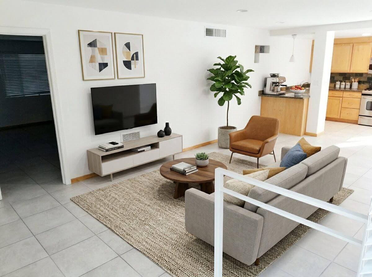 Living room staging - after